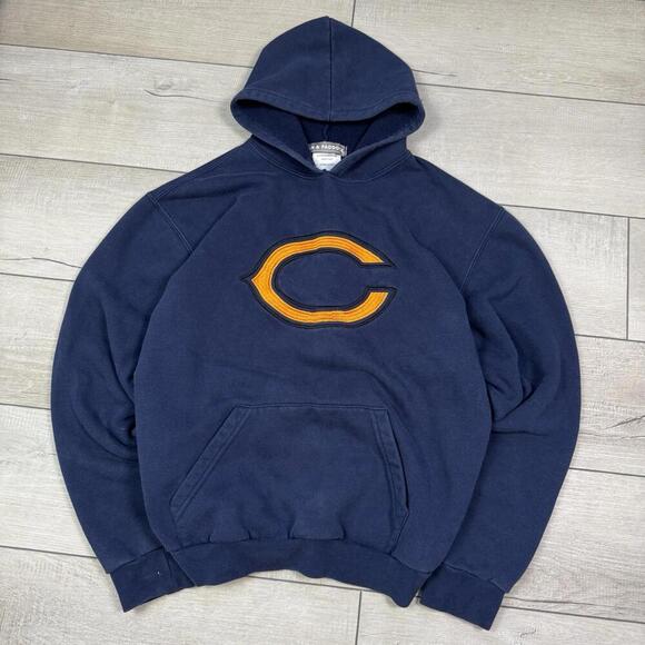 VTG Chicago Bears Hoodie Mens Medium Fleece Big Logo Y2K 2000s Canada Made Wash - Picture 1 of 7